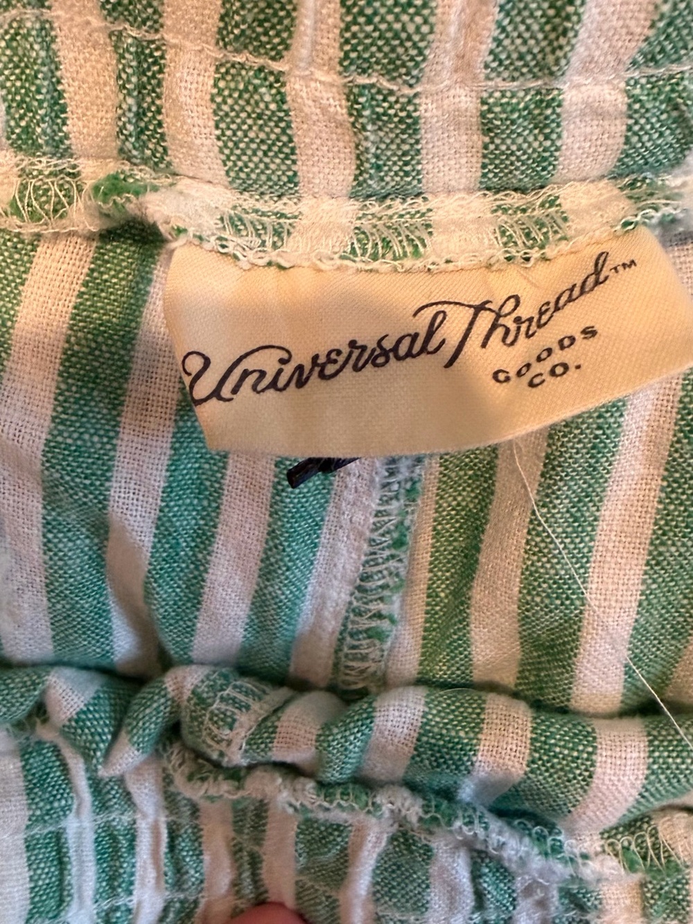 Universal Thread Green & White Striped High Waist Drawstring Shorts - XL - Picture 6 of 7
